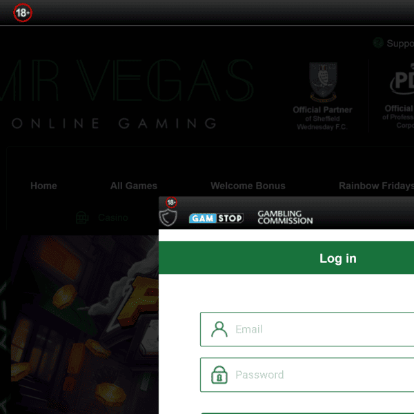 Mr Vegas Login Form